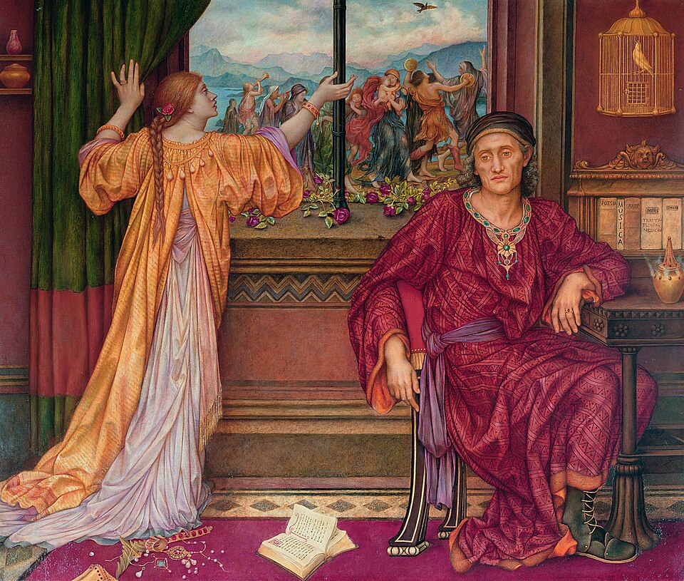 The Gilded Cage di Evelyn De Morgan, 1919: una donna osserva il mondo esterno dalla sua stanza